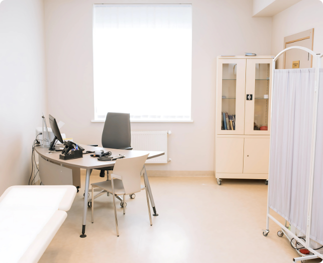 On-site clinic room set up for a multi-day executive meeting by InHouse Physicians.